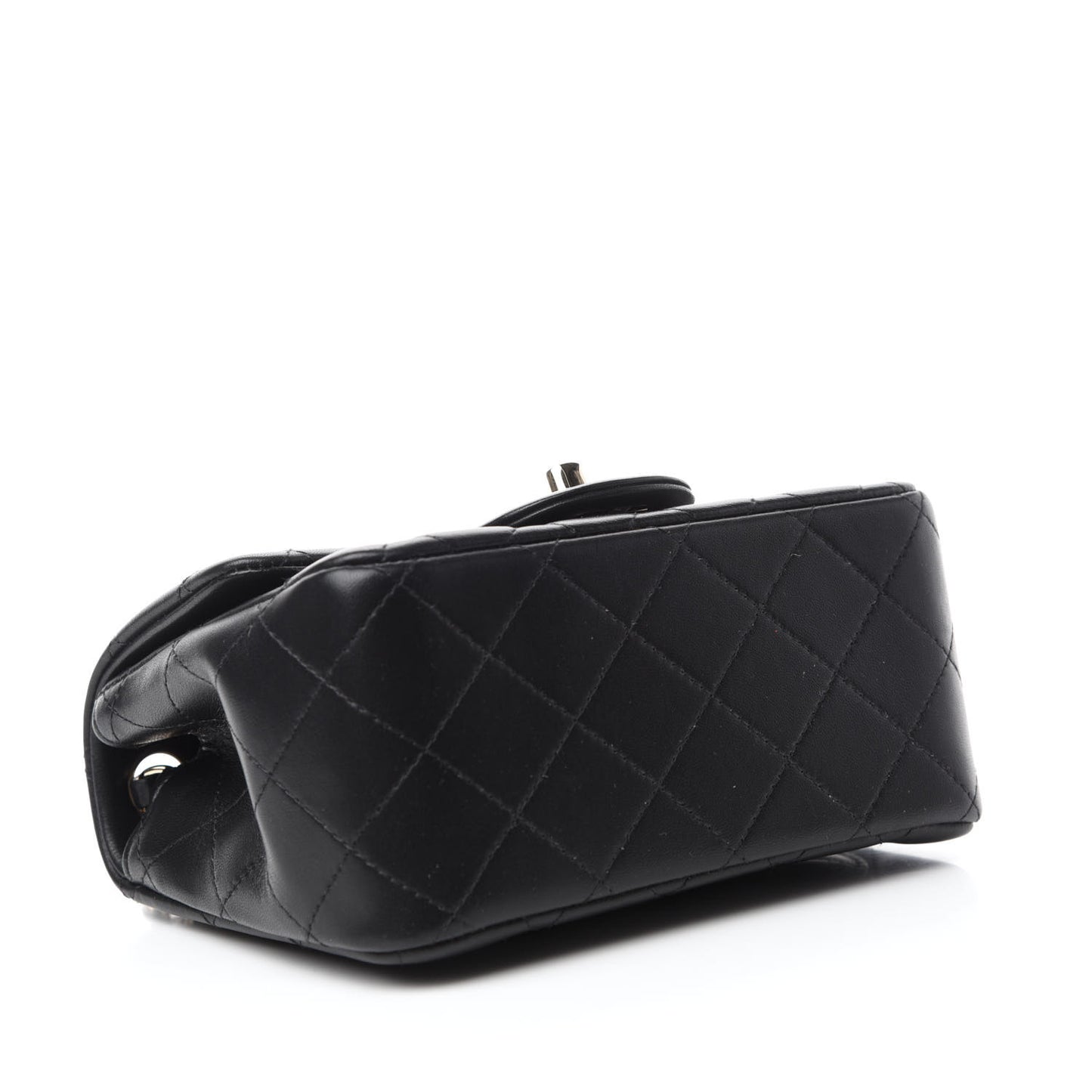 Lambskin Quilted Mini Square Flap Black