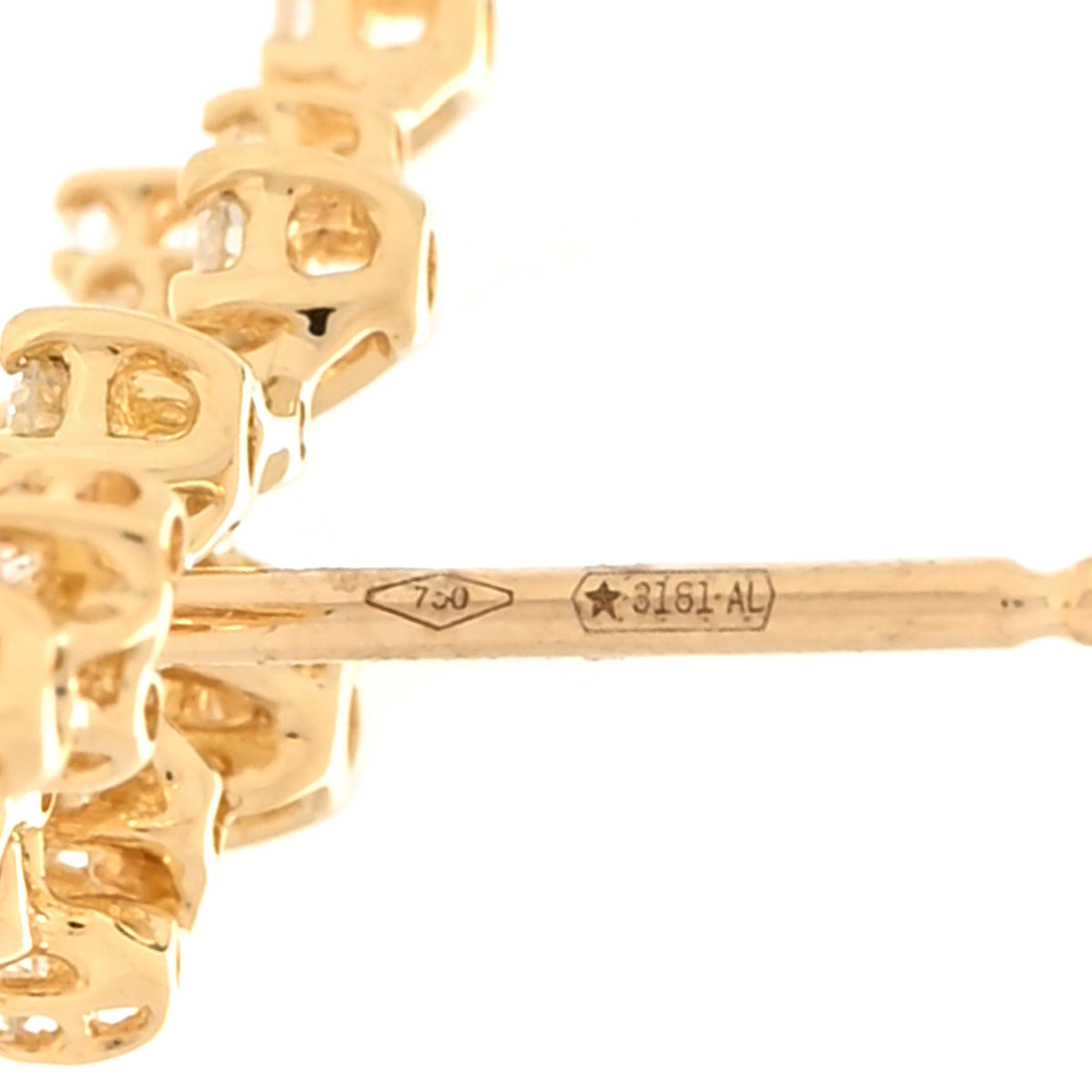 18K Yellow Gold Diamond Mimosa Earrings