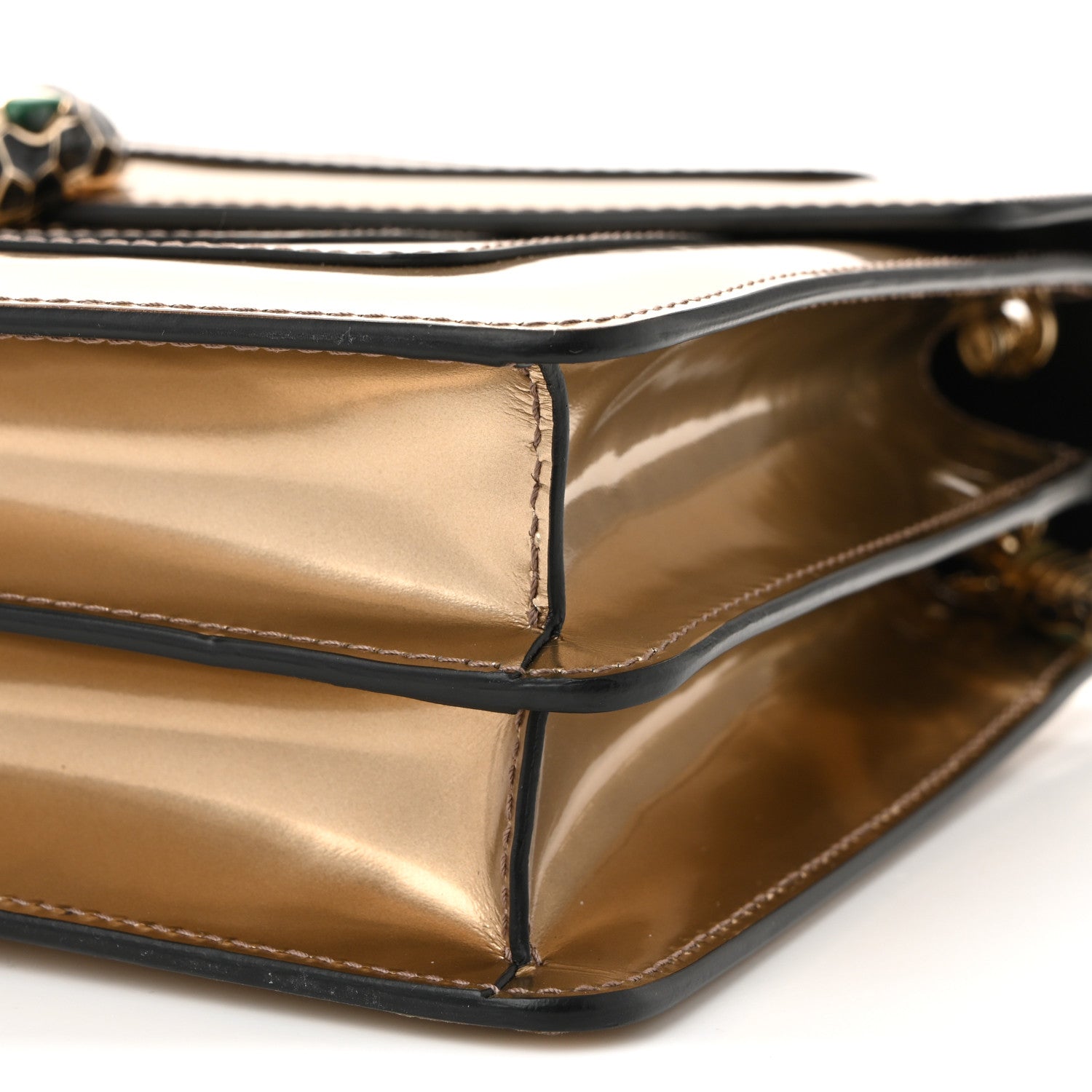 Bulgari Metallic Calfskin Serpenti Forever Shoulder Bag Bronze 10 of 11