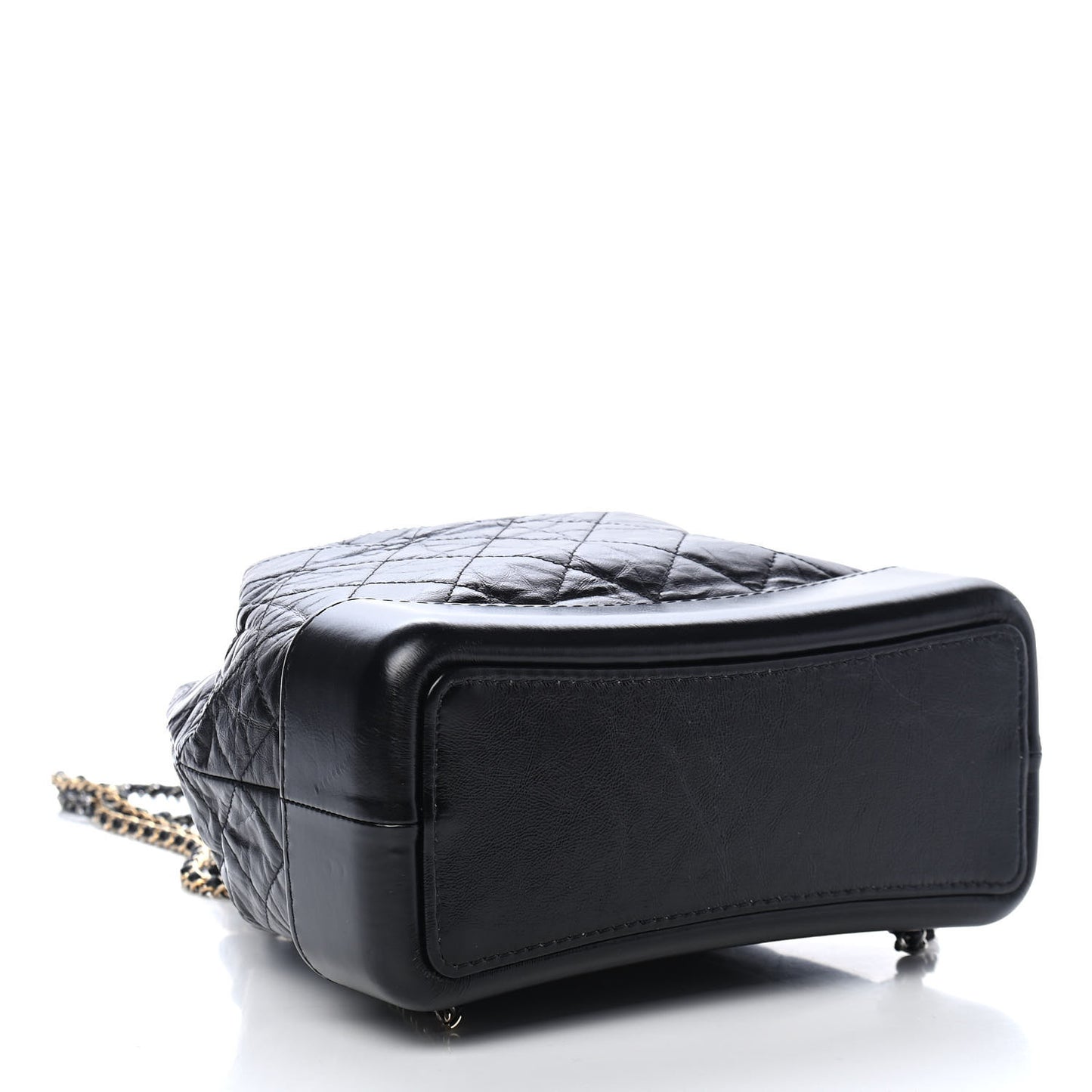 Aged Calfskin Quilted Gabrielle Backpack Black
