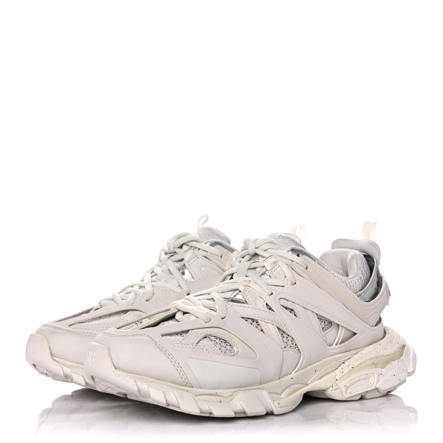 Rubber Mesh Fabric Monocolor Recycled Sole Womens Track Sneakers 38 White