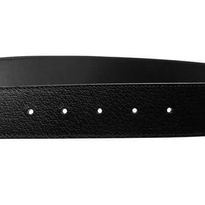 Gucci Textured Dollar Calfskin Nickel Double G 40mm Belt 95 38 Black 3 of 6