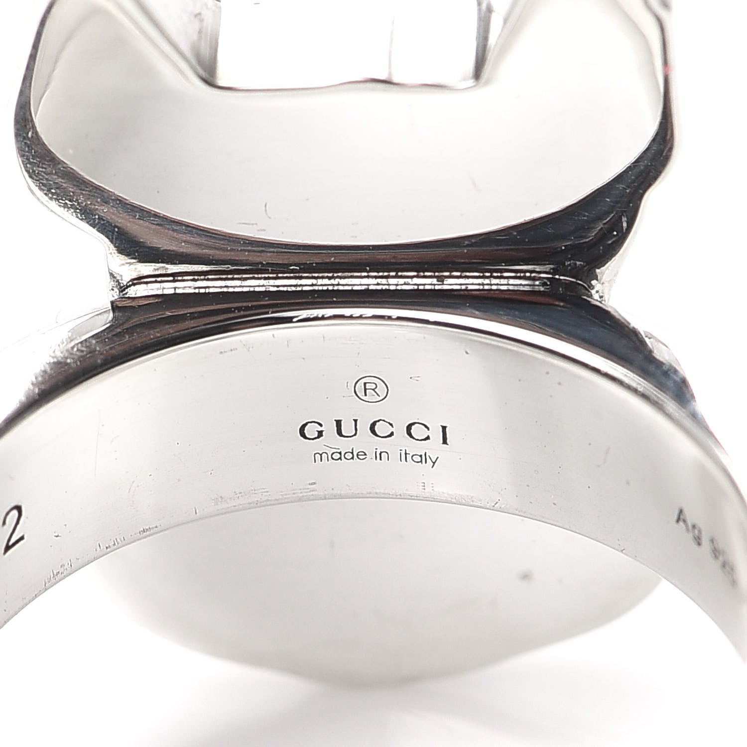Gucci Sterling Silver Enamel Orso Ring 52 6 5 of 7