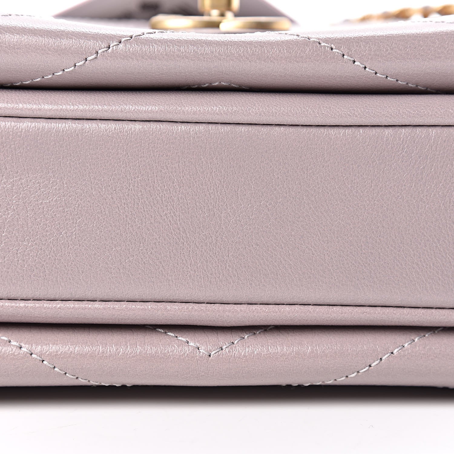 Chanel Lambskin Chevron Stitched Envelope Flap Light Grey 13 of 16