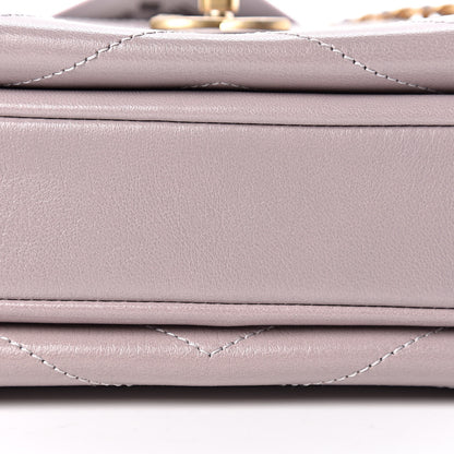 Chanel Lambskin Chevron Stitched Envelope Flap Light Grey 13 of 16