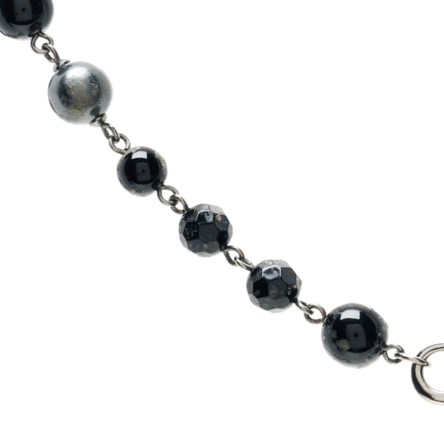 Chanel Ruthenium Pearl Beaded CC Long Necklace Black 8 of 8