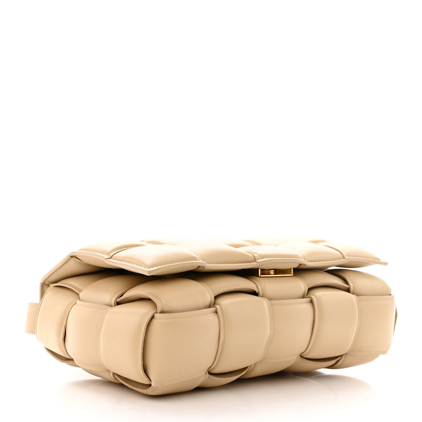 Nappa Maxi Intreccio Padded Cassette Crossbody Bag Porridge