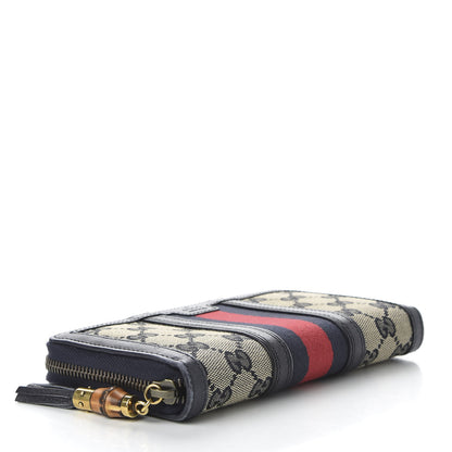 Gucci Monogram Web Rania Zip Around Wallet Navy 4 of 6