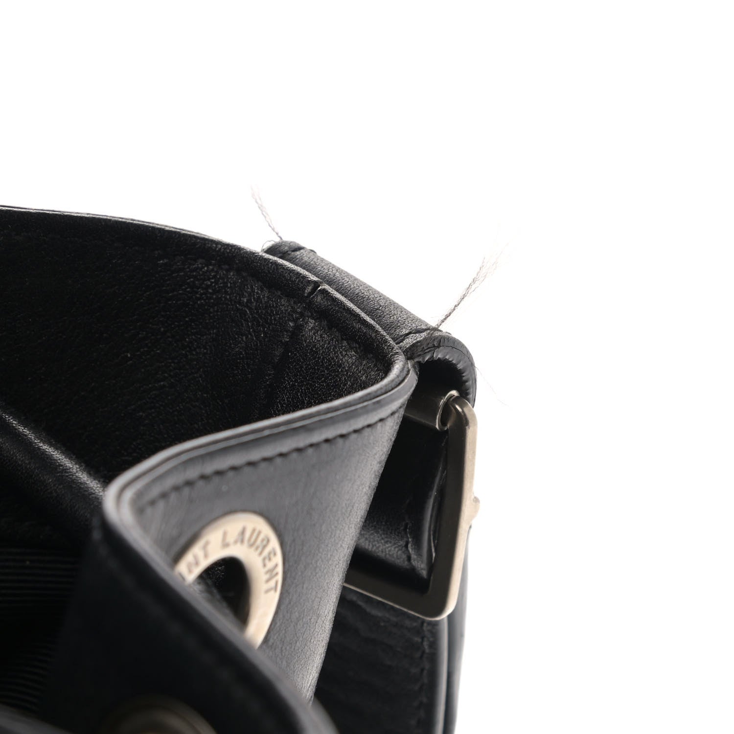 Saint Laurent Calfskin Medium Rider Bucket Bag Black 13 of 13