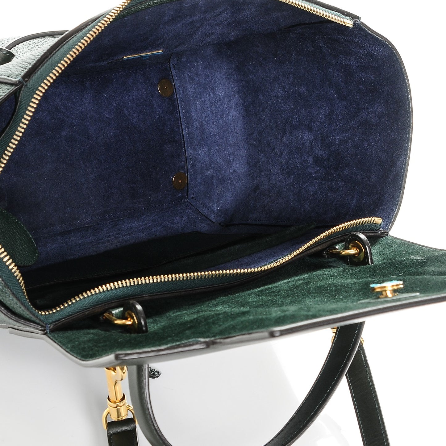 Goatskin Smooth Calfskin Mini Belt Bag Vert Fonce