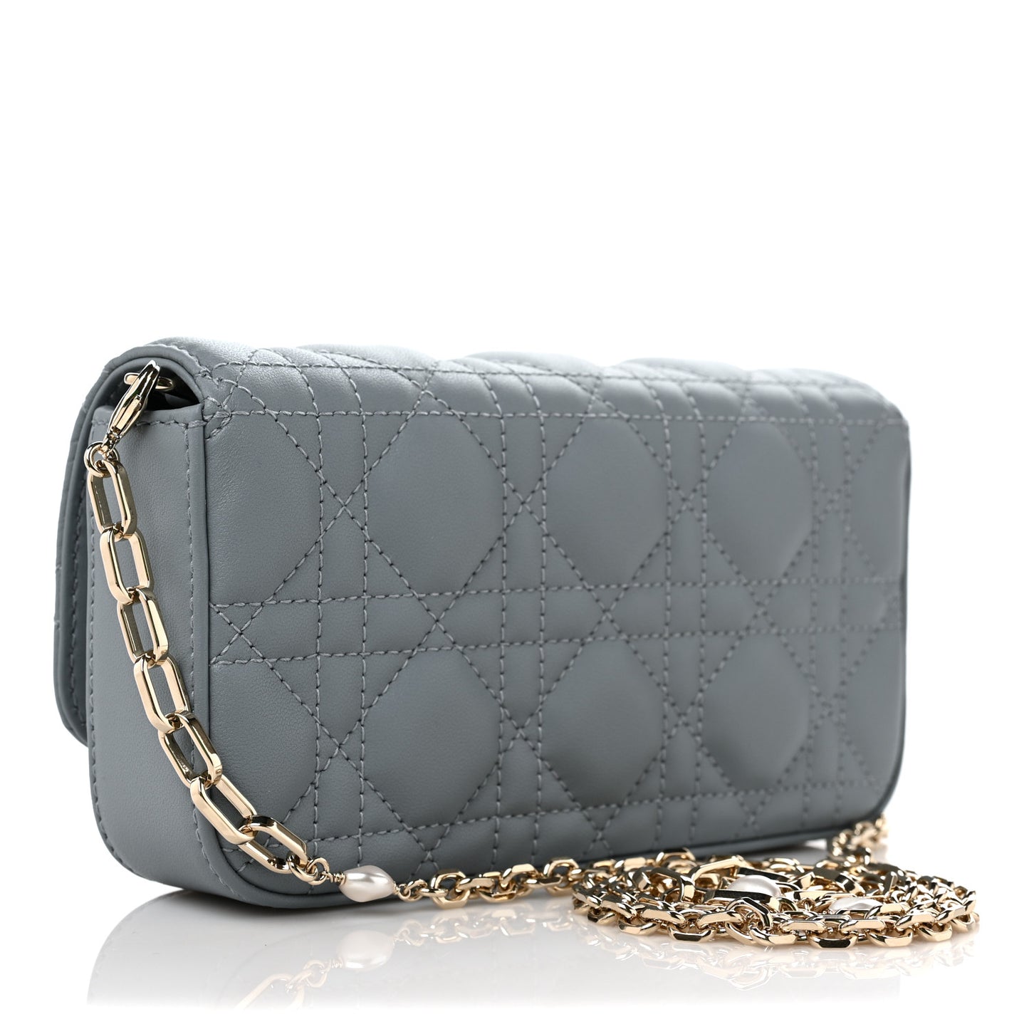 Lambskin Cannage Dior Talk Phone Pouch Cloud Blue