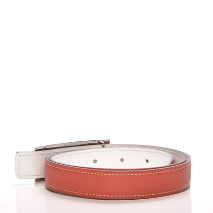 Hermes Epsom Swift 24mm Sydney Belt 80 White Rouge Corail 4 of 7