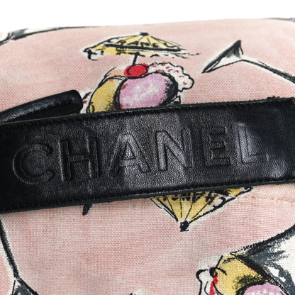 Chanel Cotton Canvas Printed Hobo Pink Multicolor 14 of 14