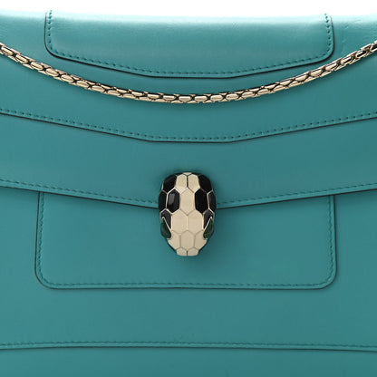 Bulgari Calfskin Serpenti Forever Shoulder Bag Tropical Turquoise 7 of 9