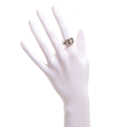 Chanel Crystal CC Ring Silver 6 2 of 4