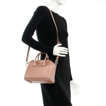Givenchy Metallic Sugar Goatskin Mini Antigona Light Pink 2 of 9