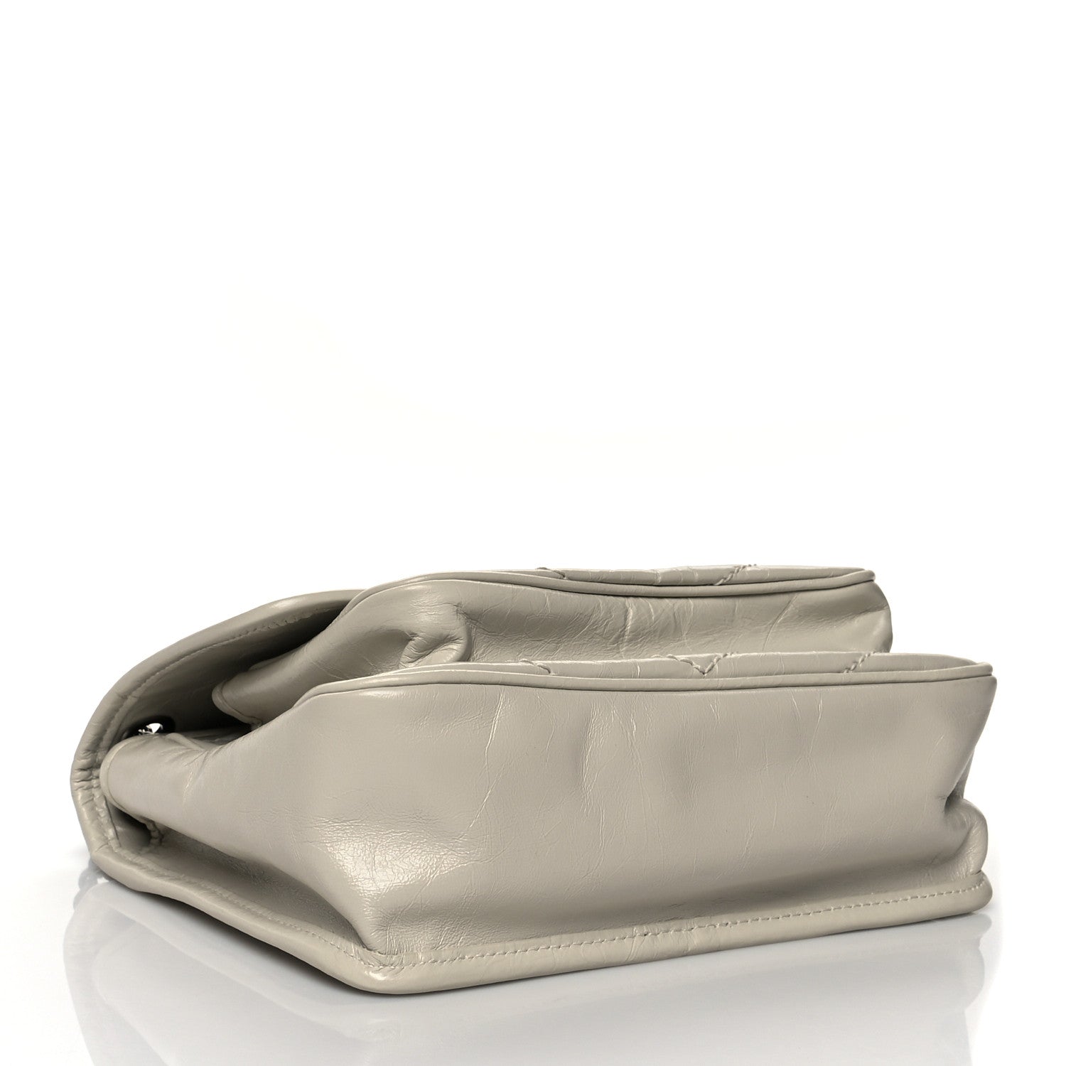 Saint Laurent Crinkled Calfskin Matelasse Monogram Baby Niki Chain Satchel Ivory 4 of 11