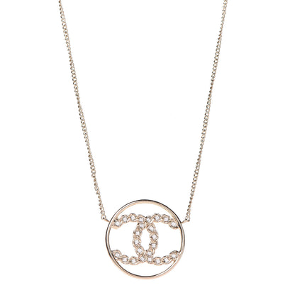 Chanel Baguette Crystal High Society CC Pendant Necklace Gold 1 of 5