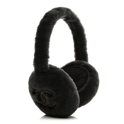 Chanel Shearling CC Ear Muffs Dark Grey 3 of 5
