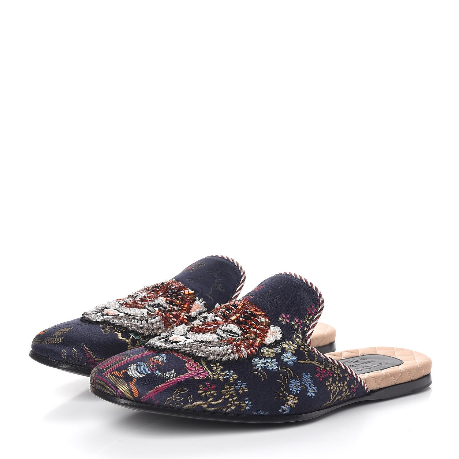 Gucci X DISNEY Jacquard Japanese Donald Duck Embellished Mens Slippers 9 Tide Multicolor Bordeaux 3 of 9