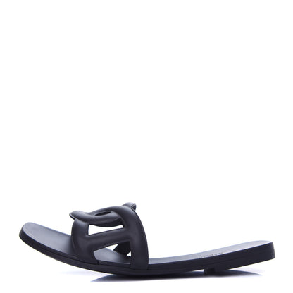 Hermes Rubber Aloha Sandals 41 Black 1 of 11