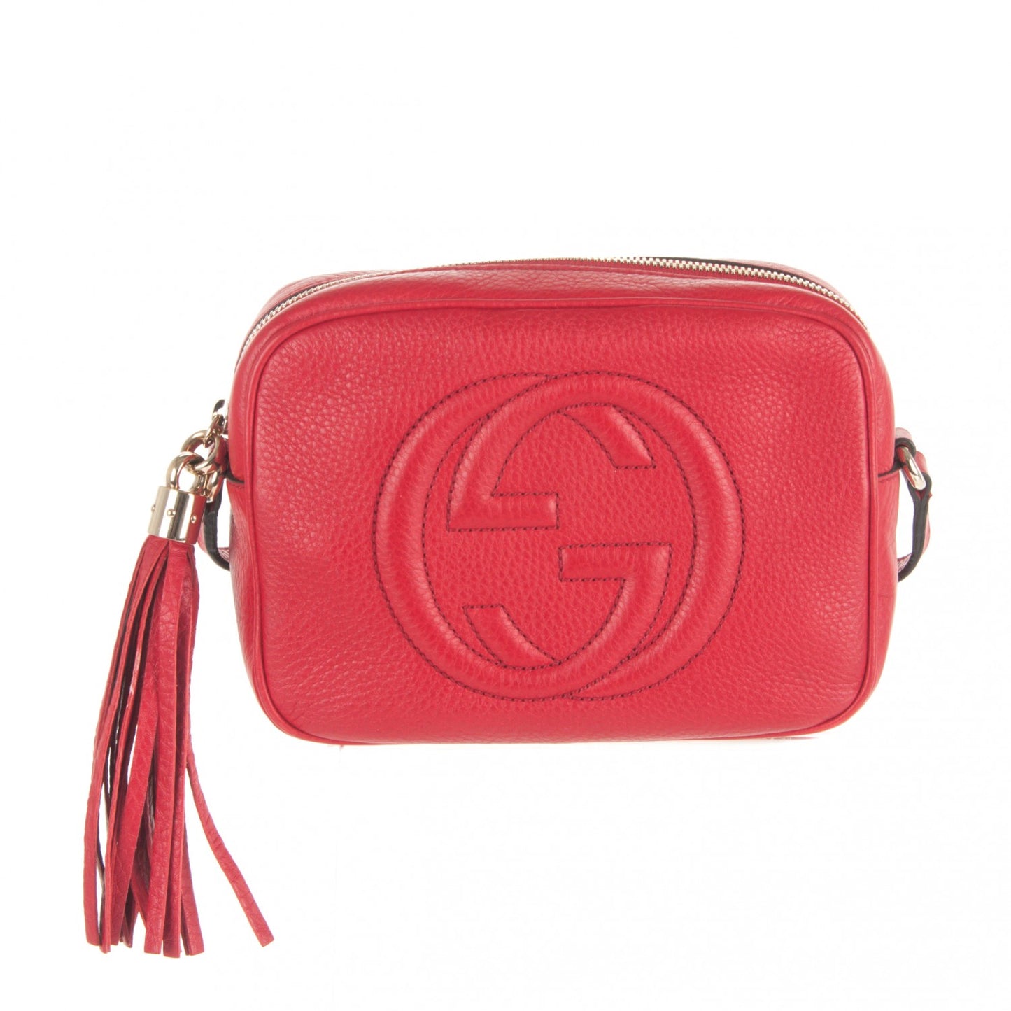 Pebbled Calfskin Small Soho Disco Bag Tabasco Red