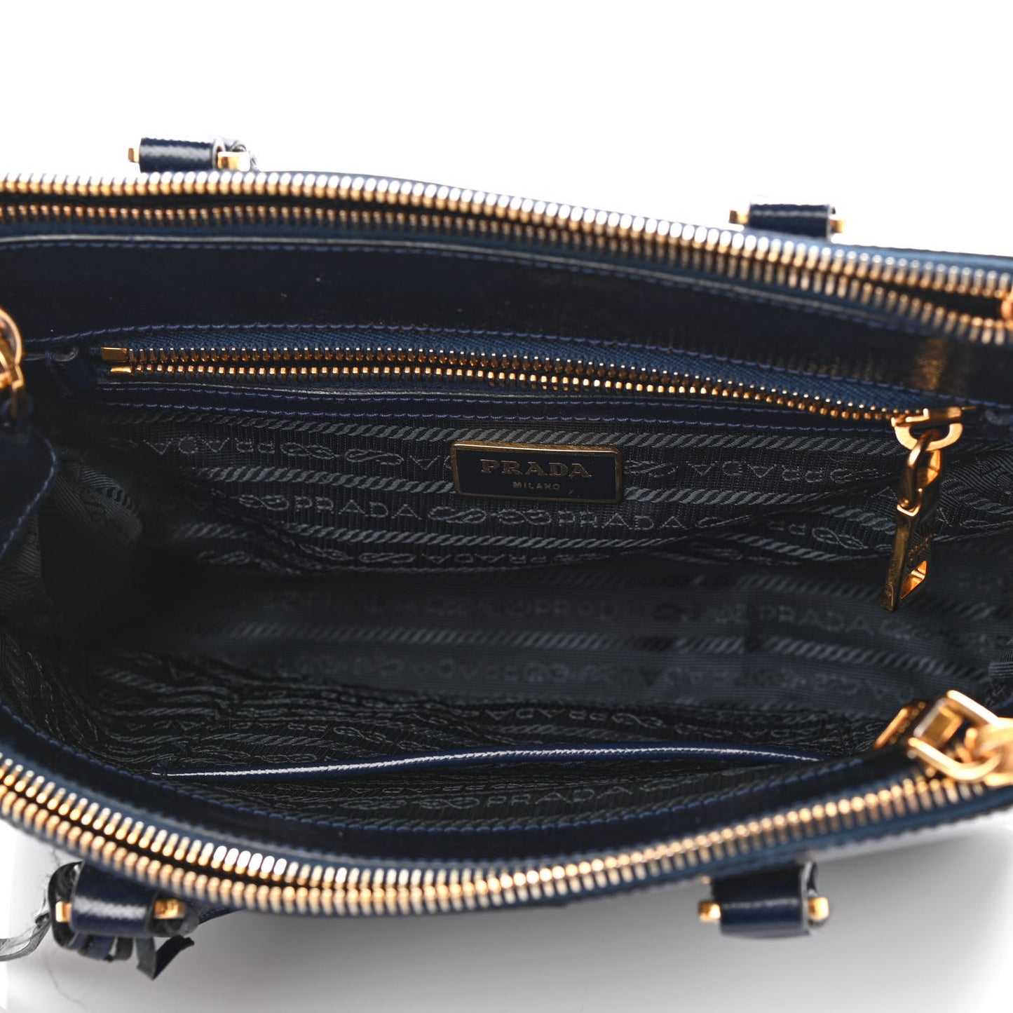 Saffiano Vernice Mini Galleria Double Zip Tote Baltico