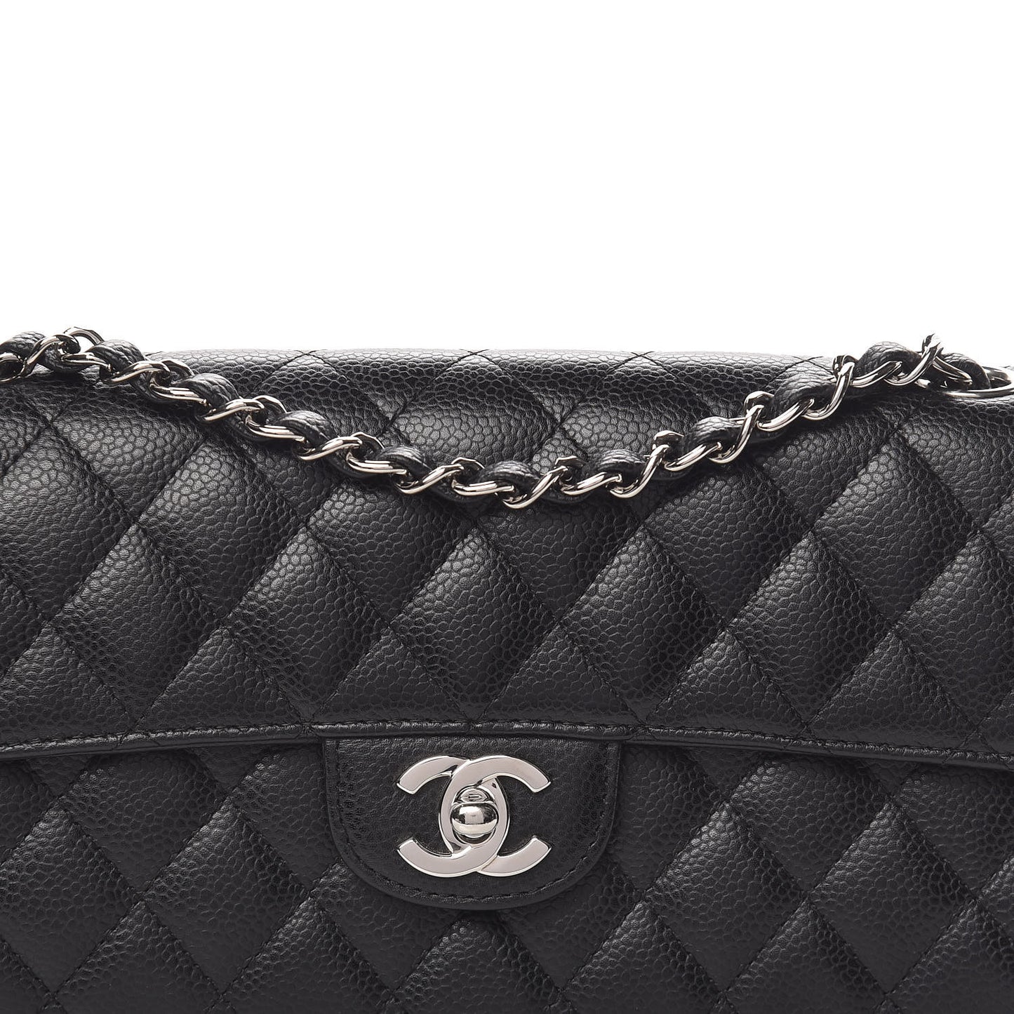 Caviar Quilted East West Flap Black