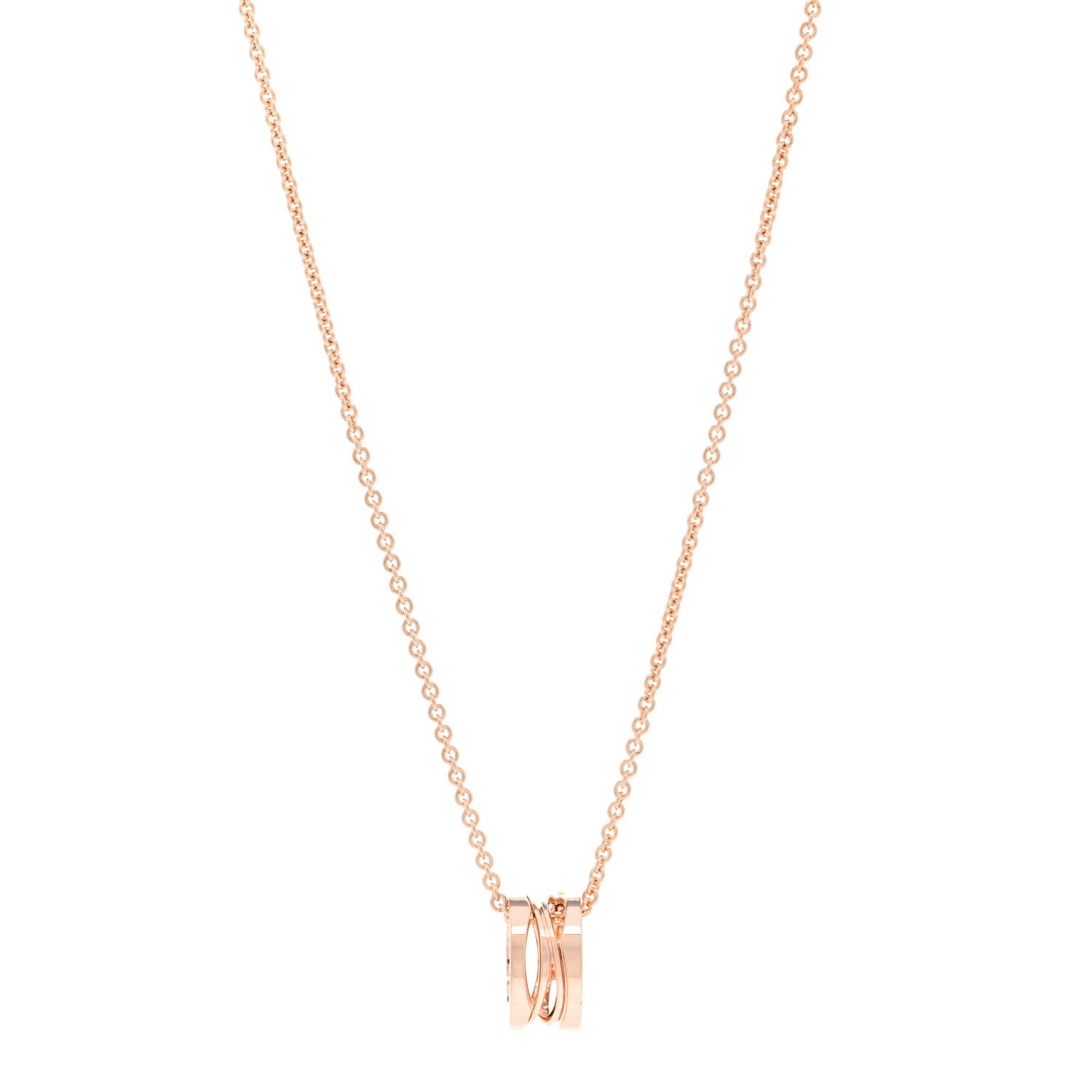 Bulgari 18K Rose Gold B.Zero1 Open Legends Pendant Necklace 1 of 5
