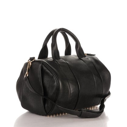 Alexander Wang Pebbled Lambskin Rocco Duffel Black Pale Gold Hardware 3 of 6