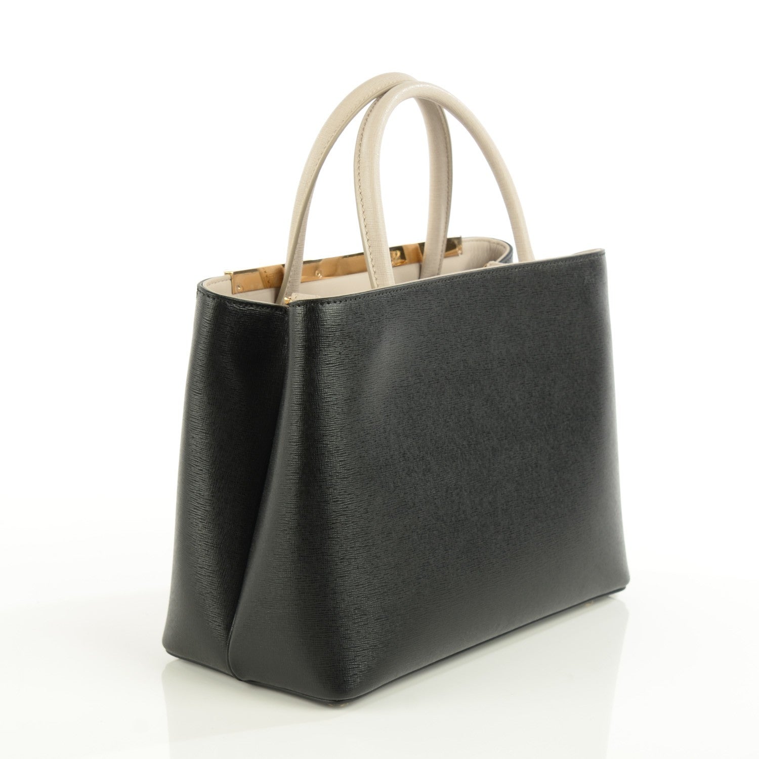 Fendi Vitello Elite Monster Petite 2Jours Tote Multicolor Black Grigio Polvere Multicolor 2 of 7