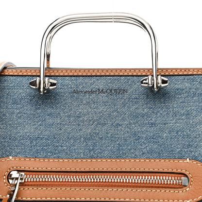 Alexander McQueen Denim The Short Story Crossbody Brown 7 of 9