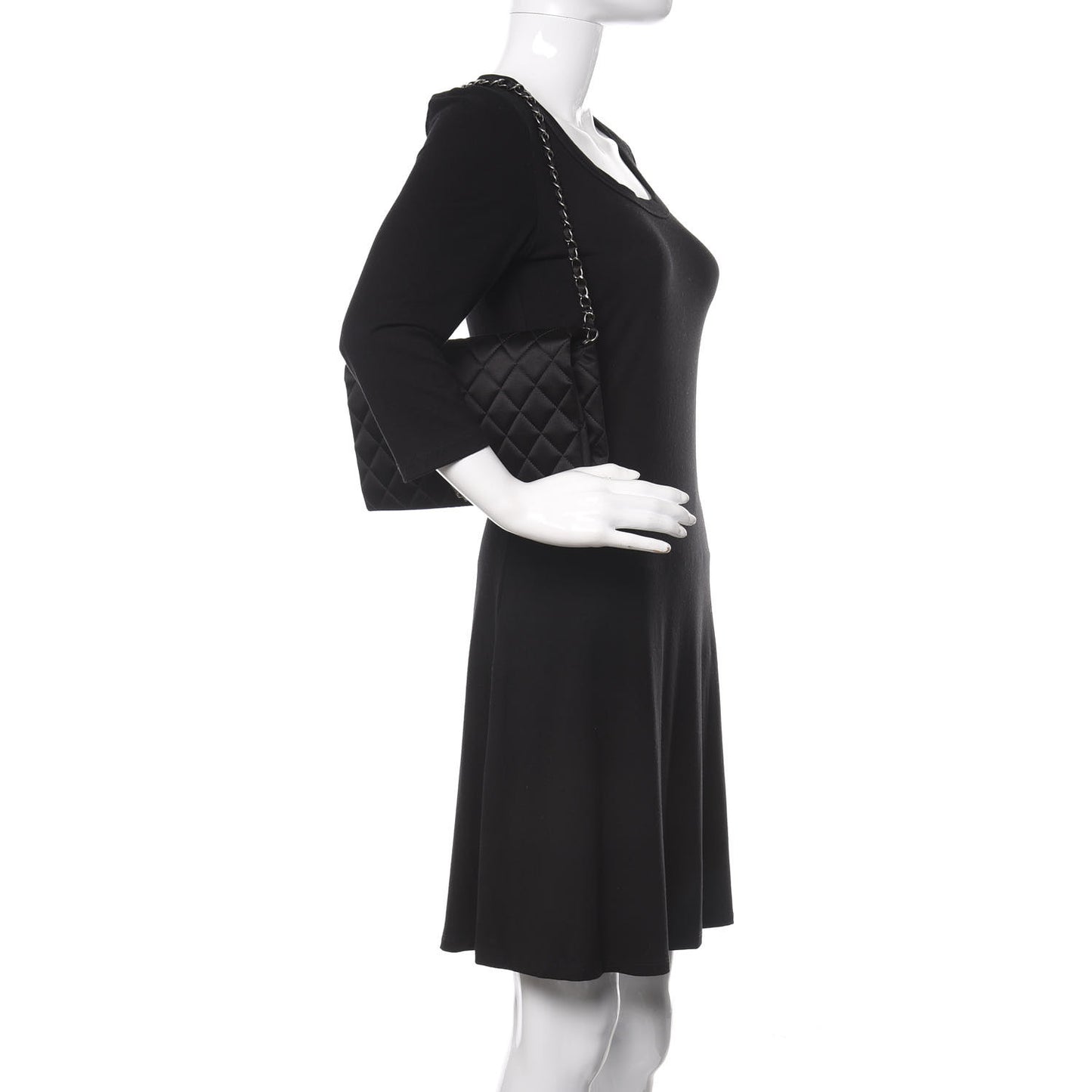 Satin Quilted Medium Leo Lion Flap Clutch Black