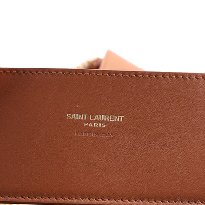 Saint Laurent Raffia Calfskin Le 5 A 7 Baby Hobo Natural Brick 7 of 10