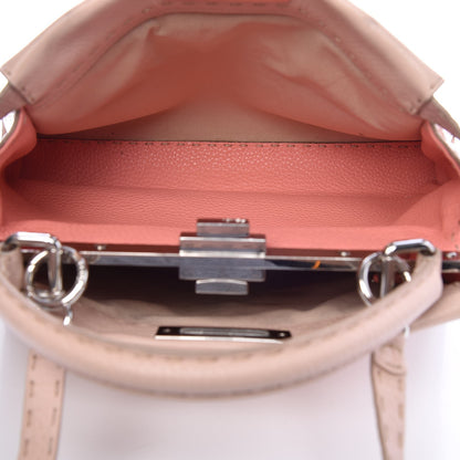 Fendi Cuoio Romano Selleria Bi-Color Medium Peekaboo Iconic Satchel Rosa Plaster Pesca 13 of 45