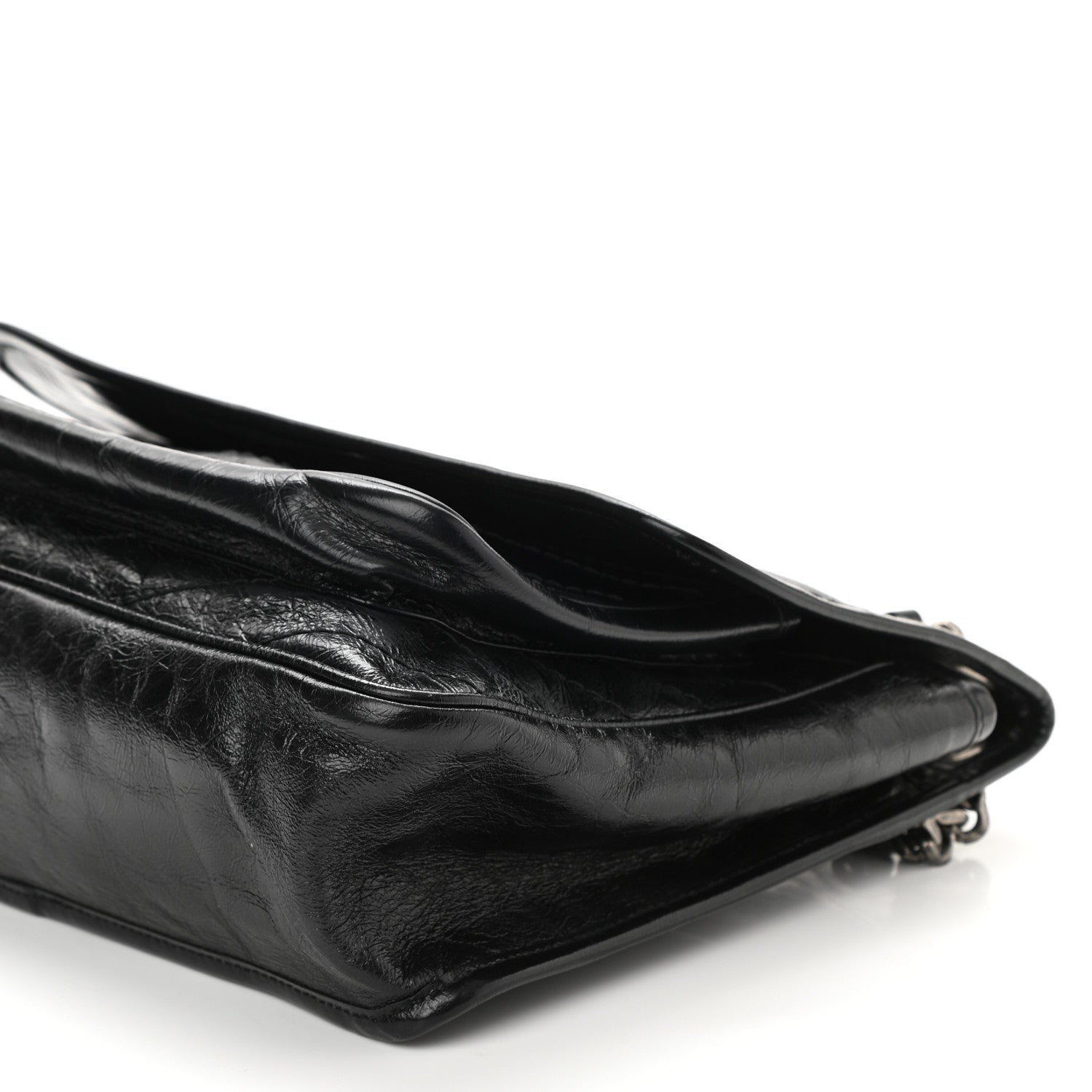 Saint Laurent Crinkled Calfskin Matelasse Monogram Medium Niki Chain Satchel Black 10 of 10