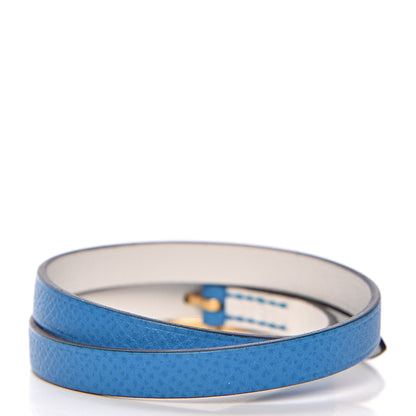 Hermes Epsom Swift Behapi Double Tour Bracelet S Bleu Hydra White 3 of 4