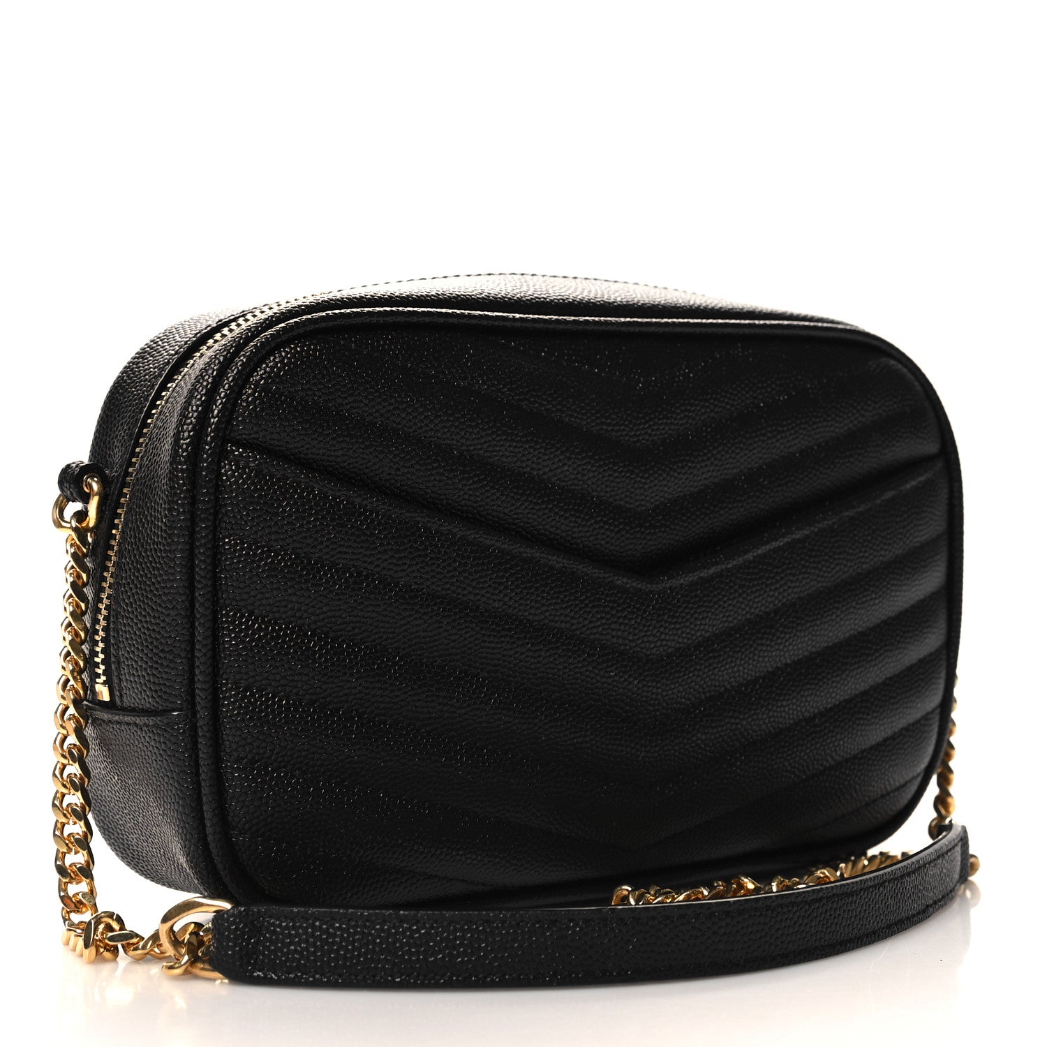 Saint Laurent Grain De Poudre Matelasse Monogram Mini Lou Camera Bag Black 3 of 11