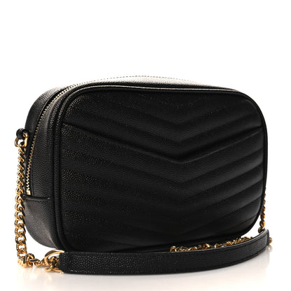 Saint Laurent Grain De Poudre Matelasse Monogram Mini Lou Camera Bag Black 3 of 11