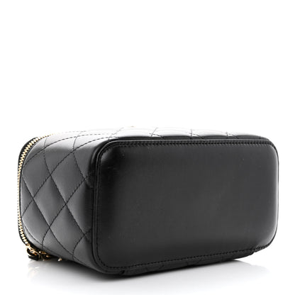 Chanel Lambskin Quilted Small Vanity Case With Chain Black 4 of 14