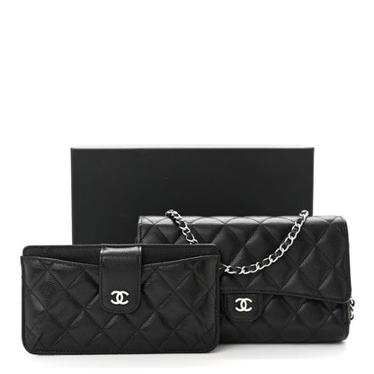Chanel Caviar Quilted Phone Holder Wallet on Removable Chain Black 17 of 17
