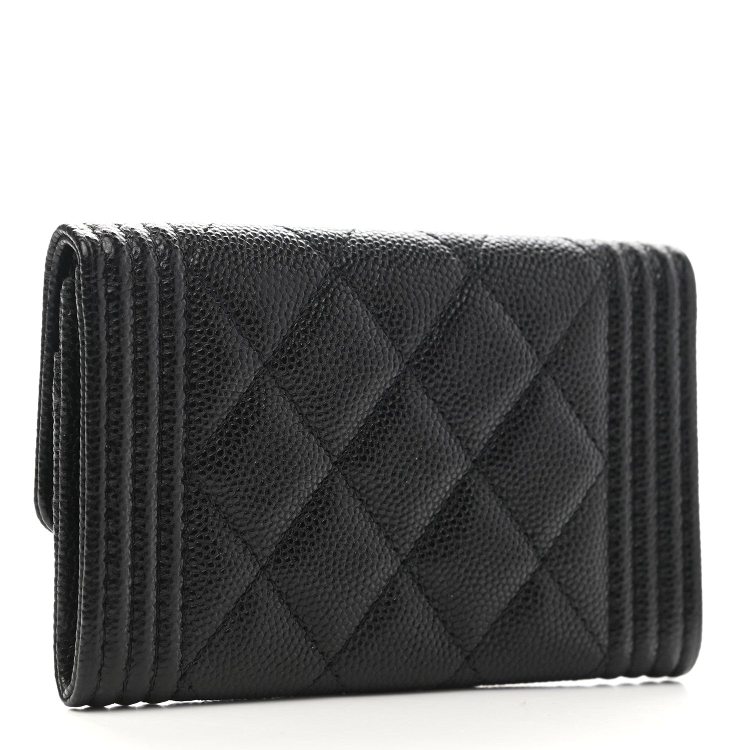 Chanel Caviar Quilted Boy Flap Card Holder Black 3 of 10