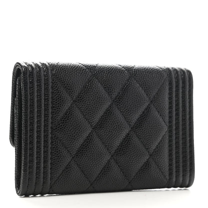 Chanel Caviar Quilted Boy Flap Card Holder Black 3 of 10