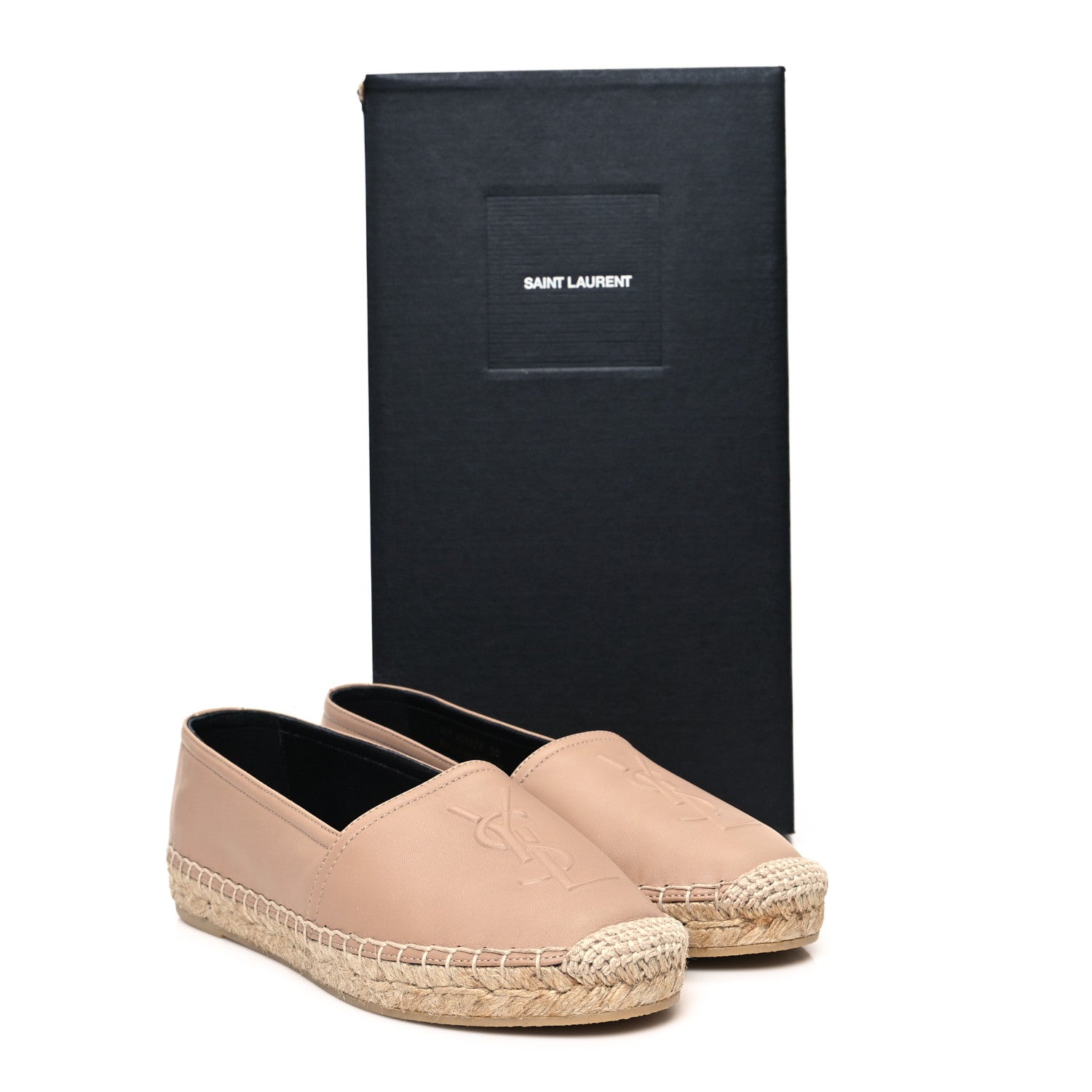 Saint Laurent Lambskin Monogram Espadrilles 35 Nude 10 of 10
