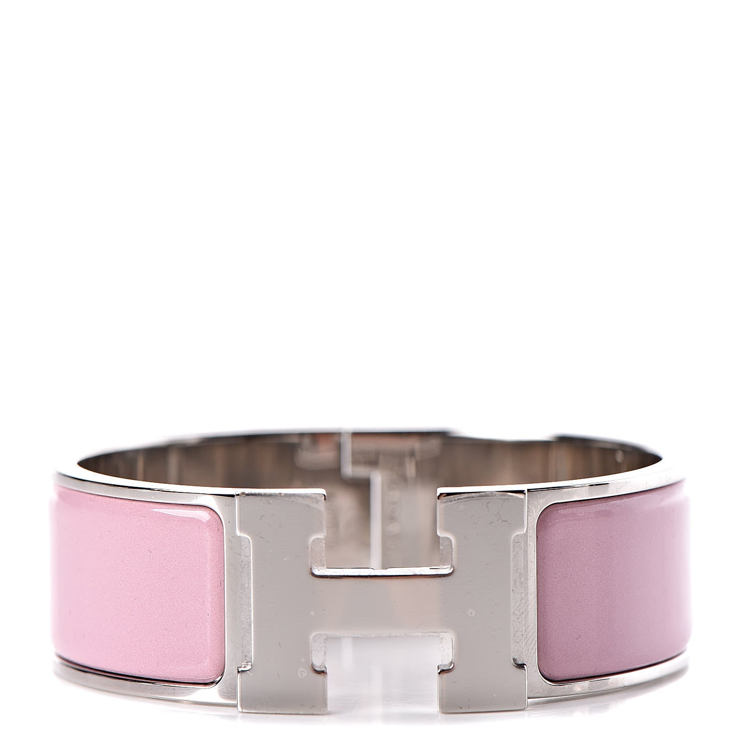 Hermes Enamel Wide Clic Clac H Bracelet PM Rose Cassata 1 of 4