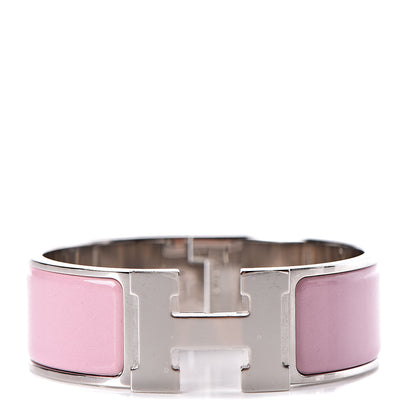 Hermes Enamel Wide Clic Clac H Bracelet PM Rose Cassata 1 of 4