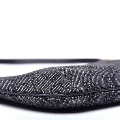 Gucci Denim Monogram Pochette Black 6 of 9