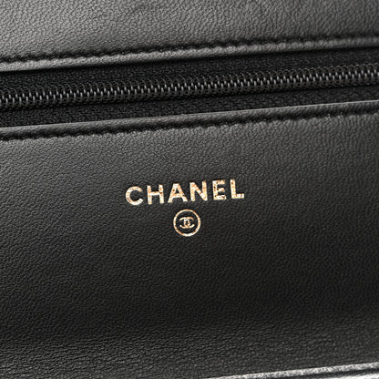 Chanel Lambskin Quilted Boy Wallet On Chain WOC Black 6 of 15