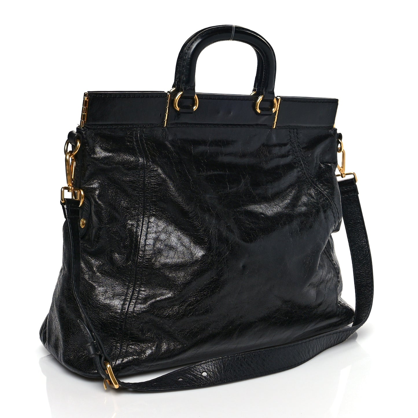 Glace Calf Tote Black