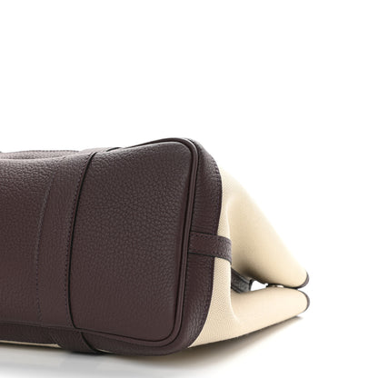 Hermes Toile Militaire Vache Country Garden Party 30 TPM Tote Beton Rouge Sellier 8 of 8